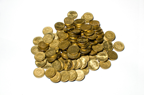 Stack of golden coins